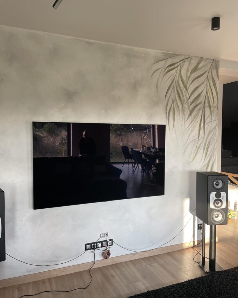Beton Duo-colors z motywem liści – tynk dekoracyjny, Sztuka Struktury